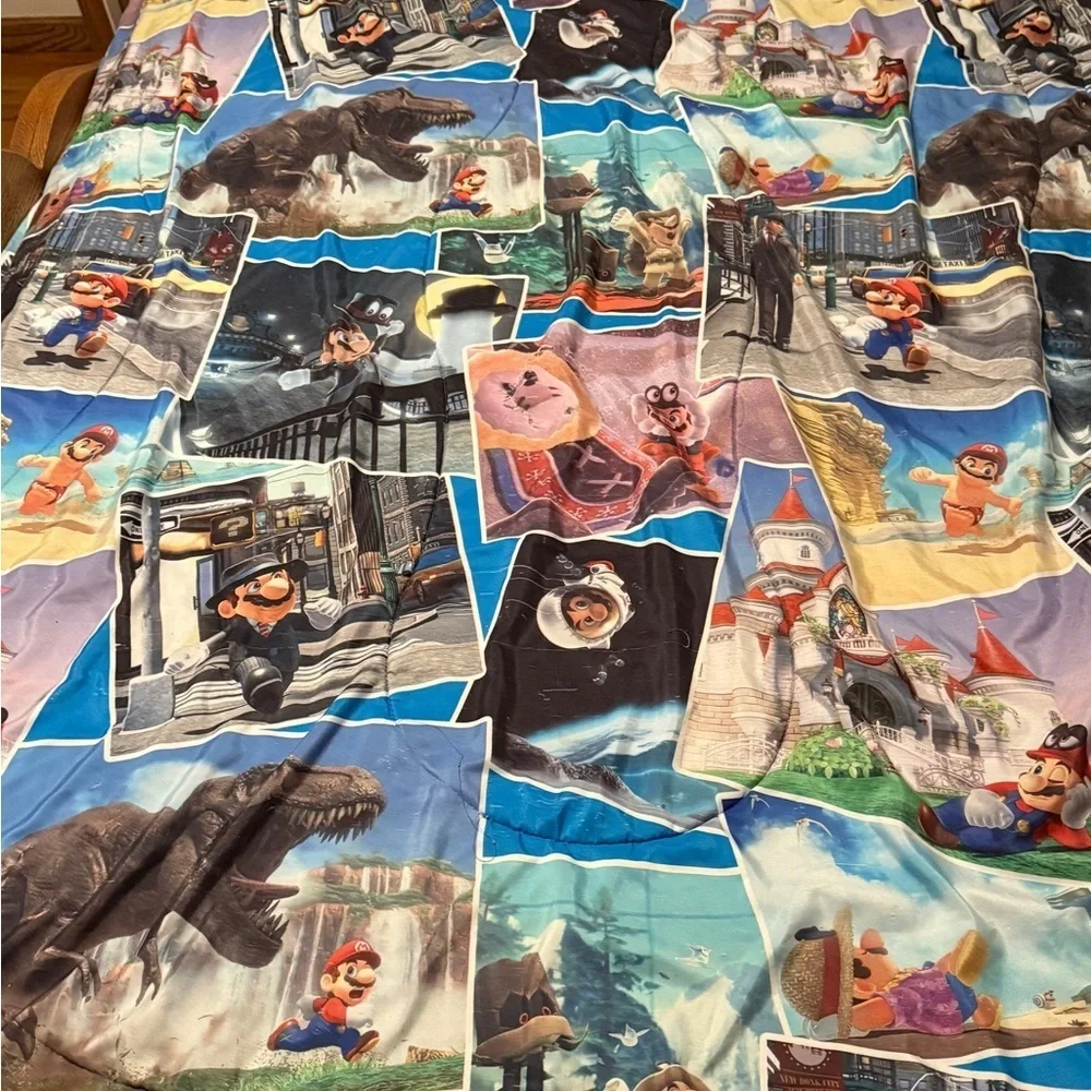 Nintendo Super Mario Odyssey Themed Twin Bedding, Sheets, Comforter, Dinosaur